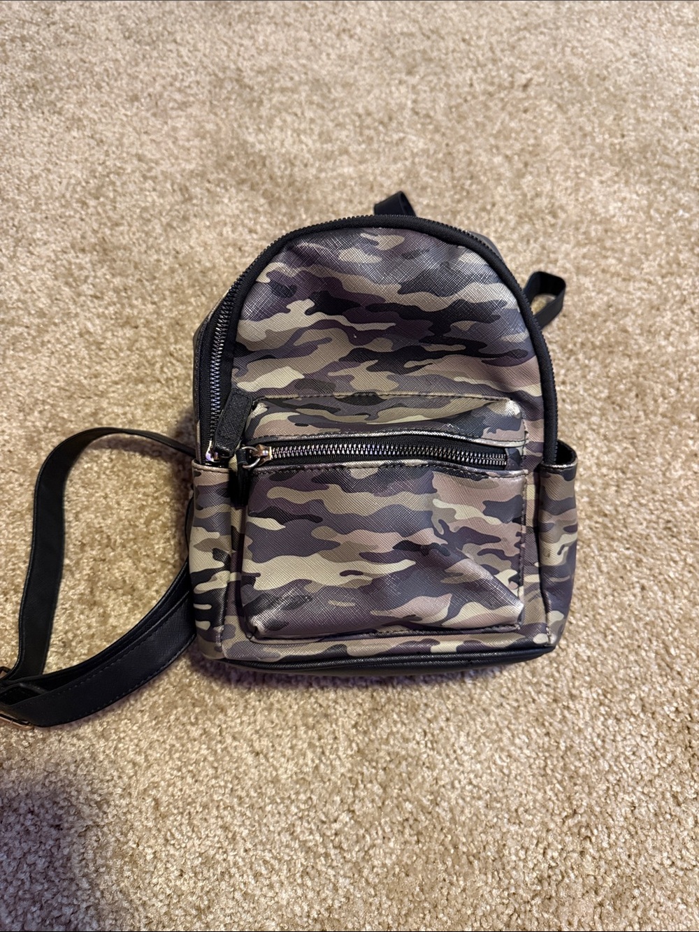 Camo Mini Backpack - Olive Green